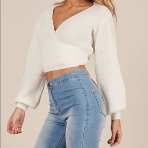 NWT Showpo. Sweetie Pie Knit Top White